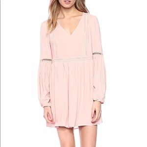 Women's Pink Dress With Fagoting Trim